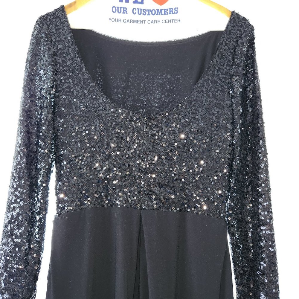 Ralph Lauren Black Long Sequined Gown